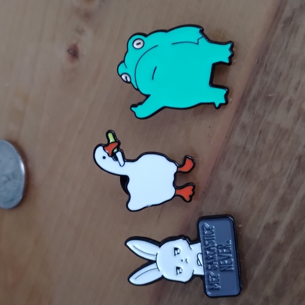 3 "naughty animal" pins